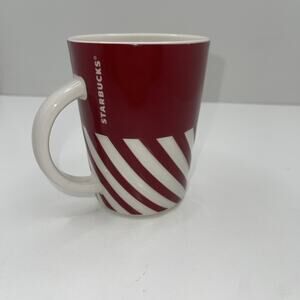 Starbucks Candy Cane Striped Handle Coffee Mug 12oz Christmas Holiday